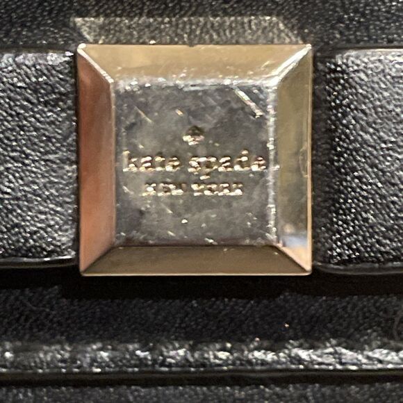 Kate Spade Darla Montford Park Black Leather Bow Key Ring Wallet - Picture 2 of 13